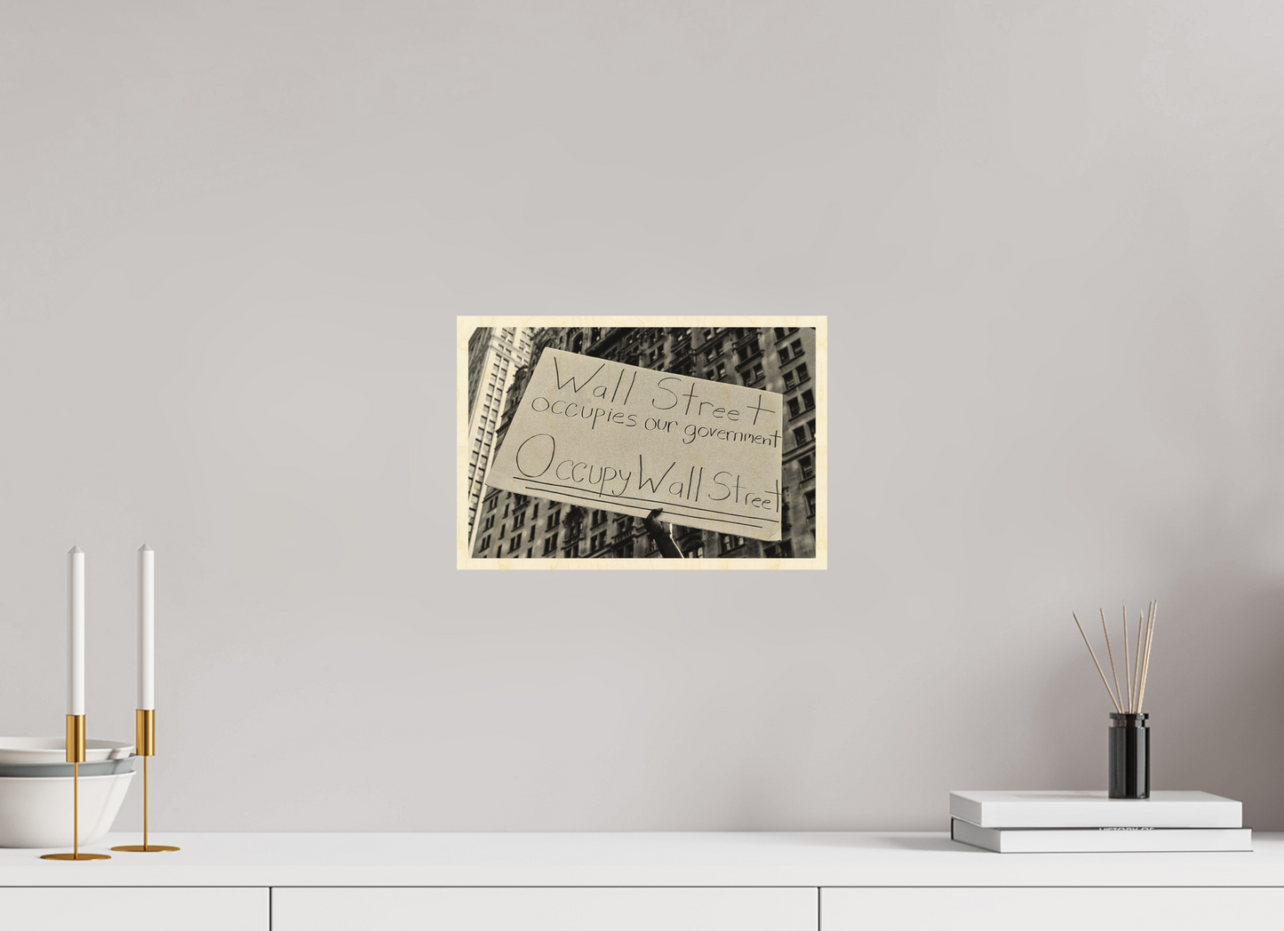 12 x 8″, Direct Print on Wood Occupy Wall Street