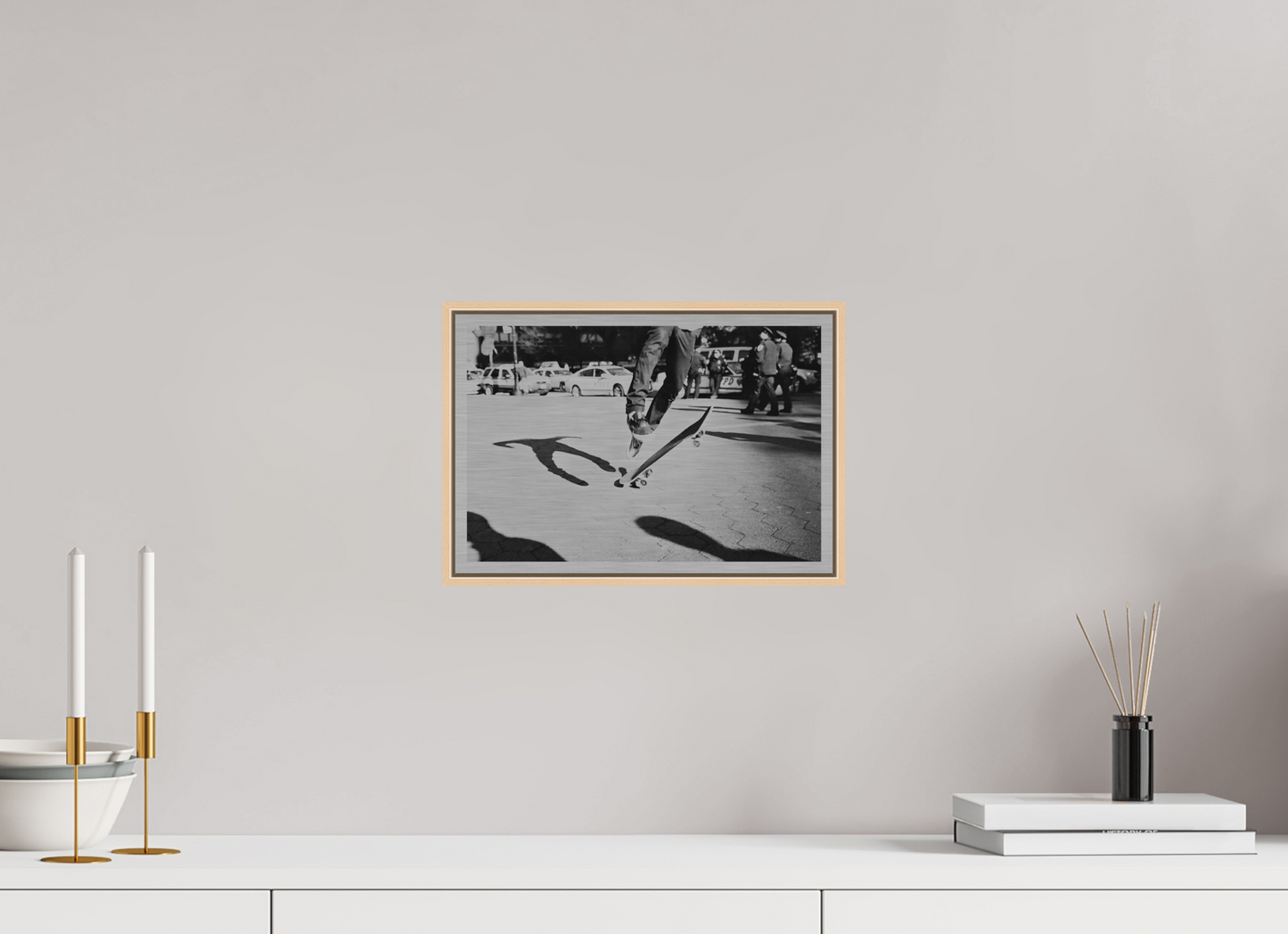 12 x 8″, Direct Print on Brushed Aluminum Skateboarder on Union Square