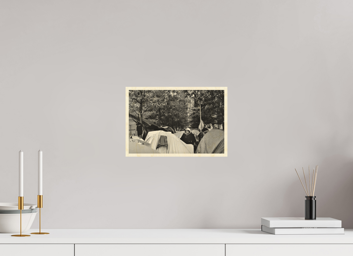 12 x 8″, Direct Print on Wood Occupy Wall Street Lone Figure
