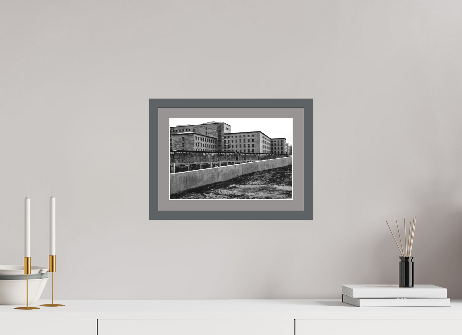 12 x 8″, Solid Wood Frame with Passse-partout Topography of Terror - Berlin