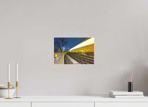 12 x 8″, Fuji Acrylic Print with Slimline Case Berlin S-Bahn at Night