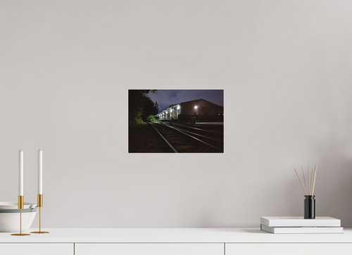 12 x 8″, Fuji Acrylic Print with Slimline Case Berlin Bahnhof at Night