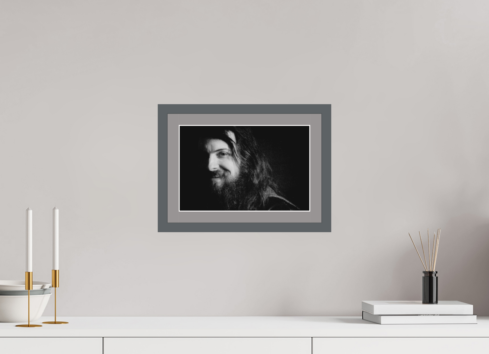 12 x 8″, Solid Wood Frame with Passse-partout Josh