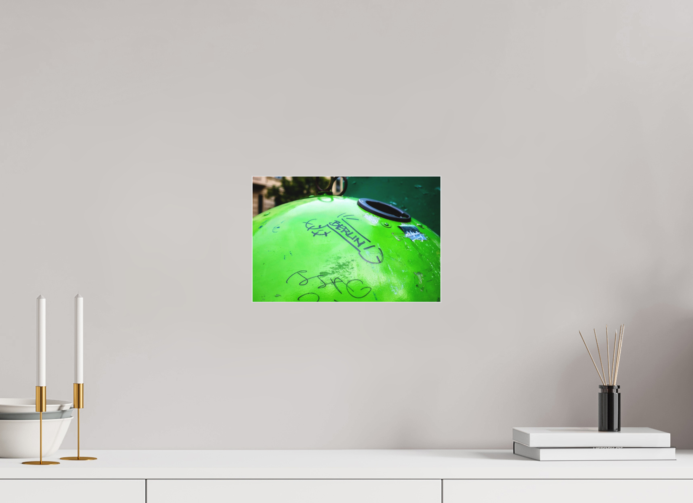 12 x 8″, Fuji Acrylic Print with Slimline Case Recycling Graffiti