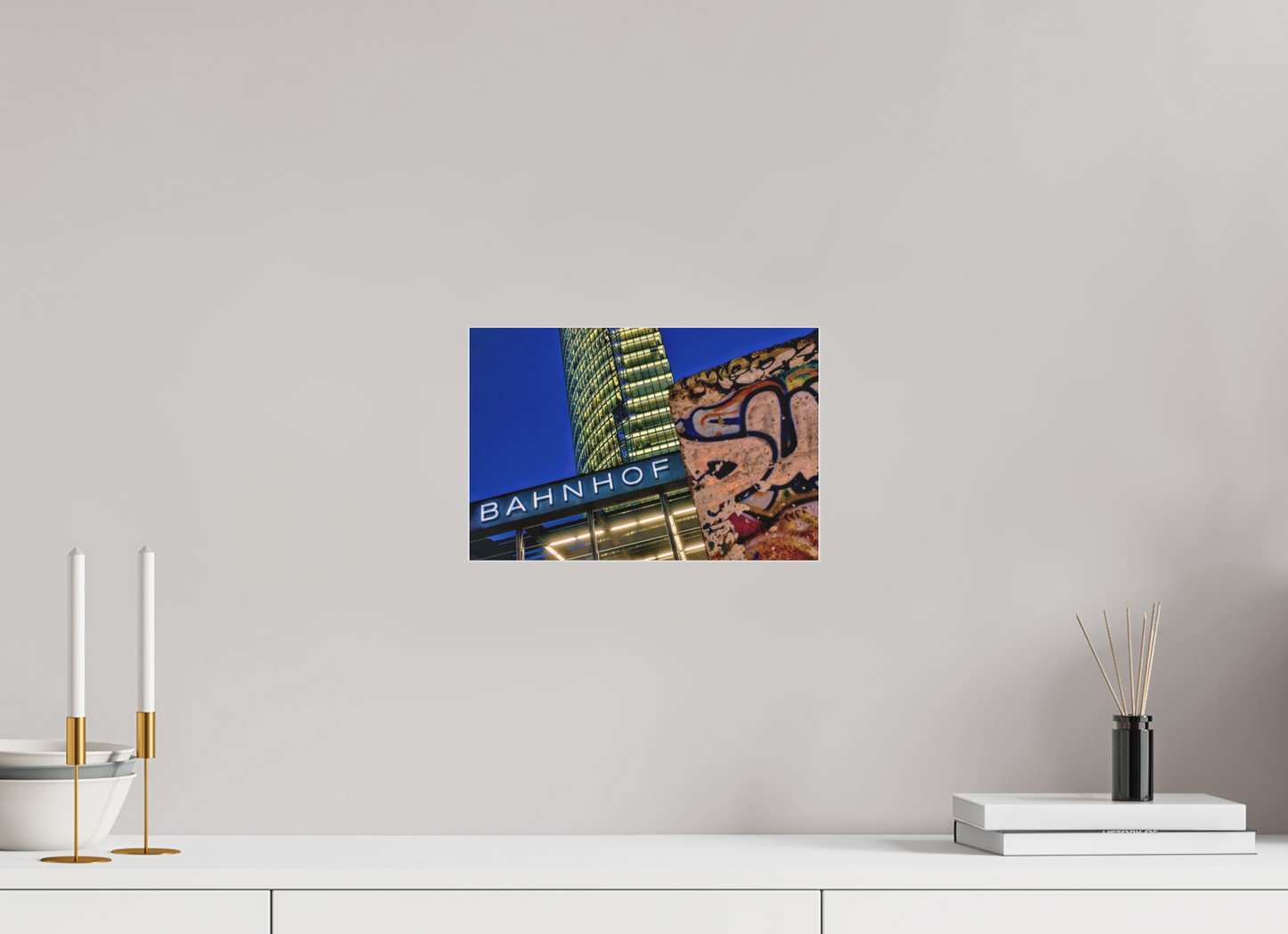 12 x 8″, Fuji Acrylic Print with Slimline Case Bahnhof at Potsdamer Platz