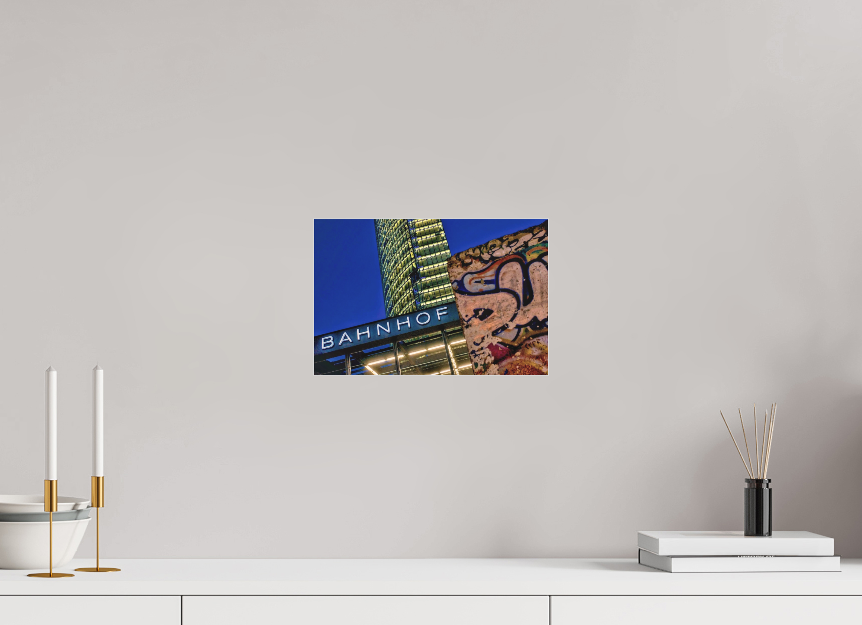 12 x 8″, Fuji Acrylic Print with Slimline Case Bahnhof at Potsdamer Platz